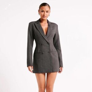 Meshki Gray Double-Breasted Blazer Mini Dress